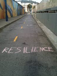 Resilience Written in Chalk on the Street